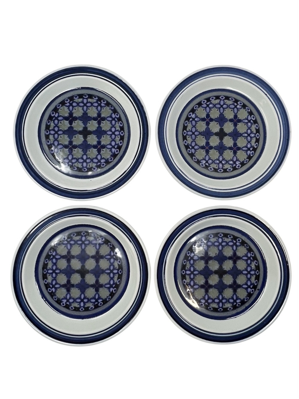 Vintage Royal Doulton Tangier Set of 4 Dessert B&B Plates Lambeth Stoneware 1973